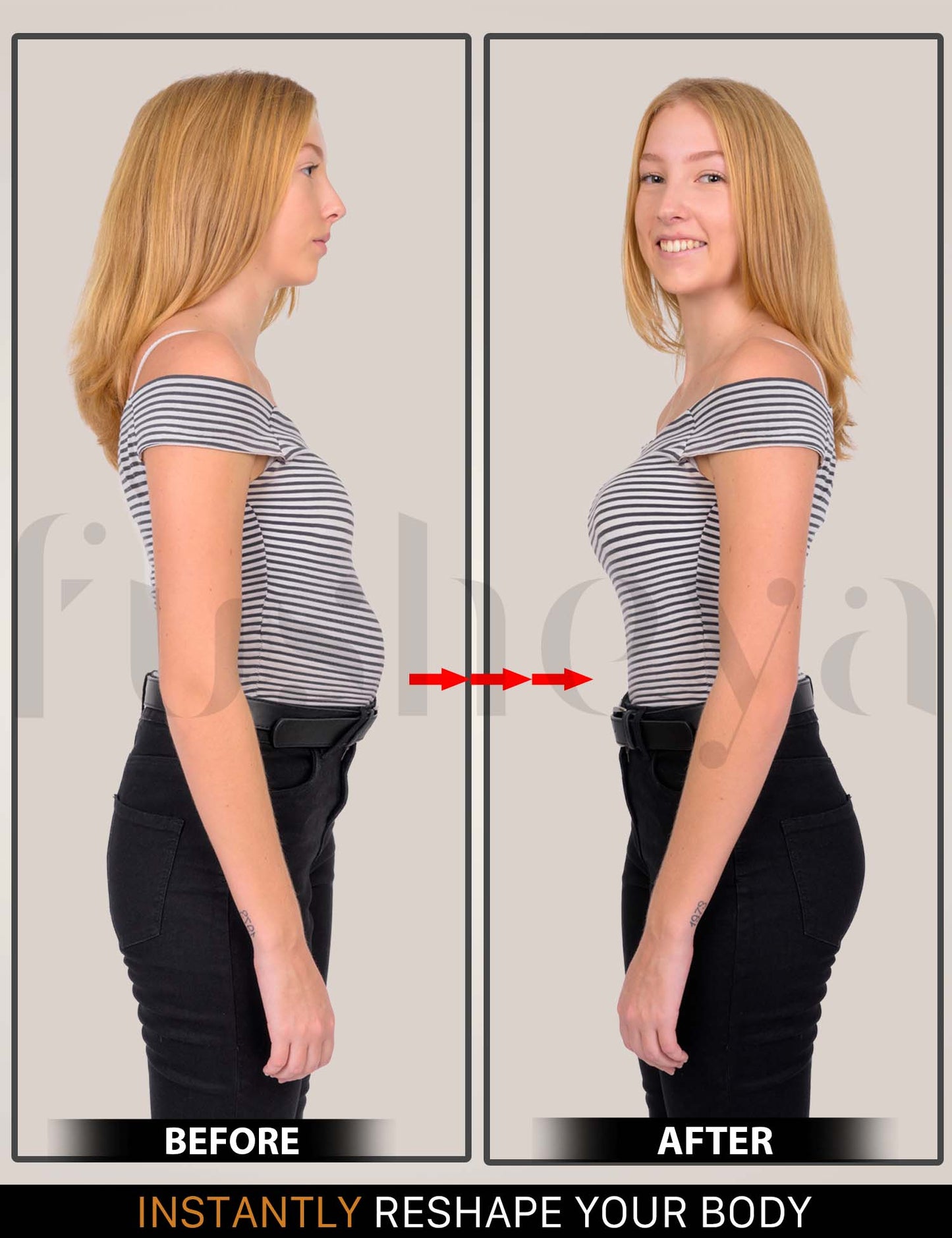 FUSHEYA High Waist Body Shaper Shorts for Women Tummy Control Butt Lifter Shapewear before-after-results