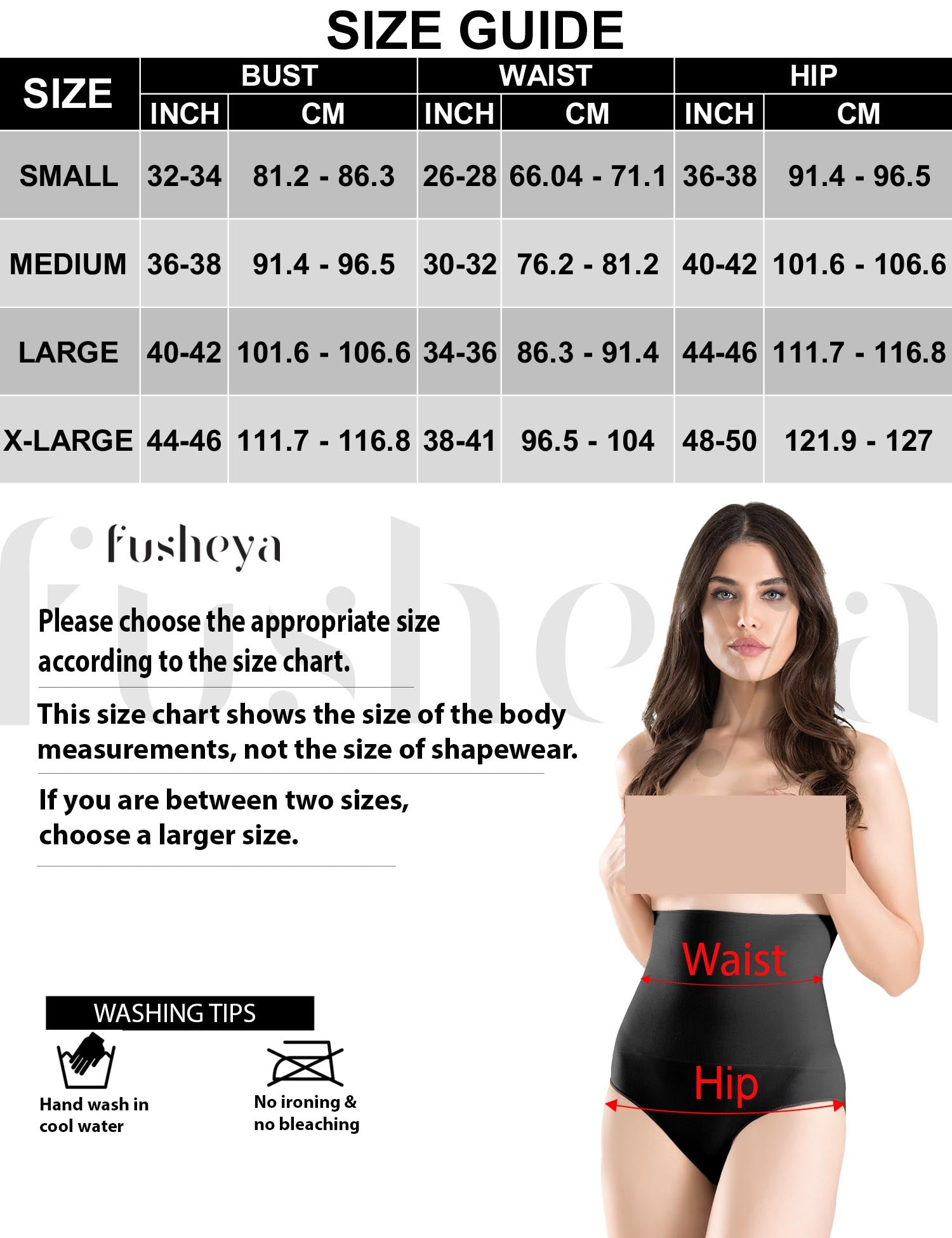 FUSHEYA High Waist Brief Body Shaper-size-chart