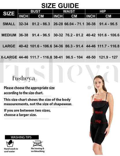 Full Body Shaper Bodysuit Seamless Shapewear for Womensize chart