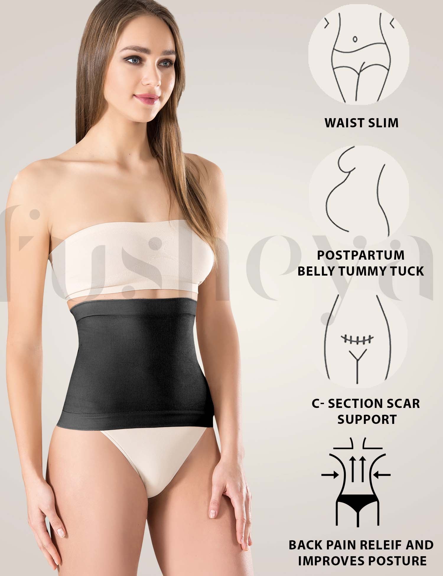 Fusheya Waist Trainer Belt Body Shaper-waistslim-postpartum-c-section-support
